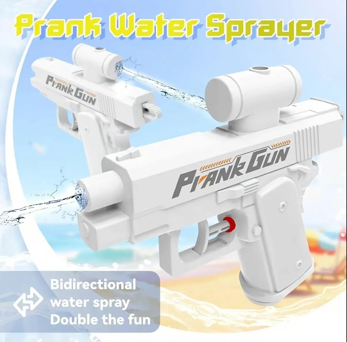Prank Gun Toy, Creative Double-Sided Watergun, Water Cannon, Ideal for April Fools' Day &Easter Pranks, Fun Party Accessory, Perfect Giftidea, Waterblaster