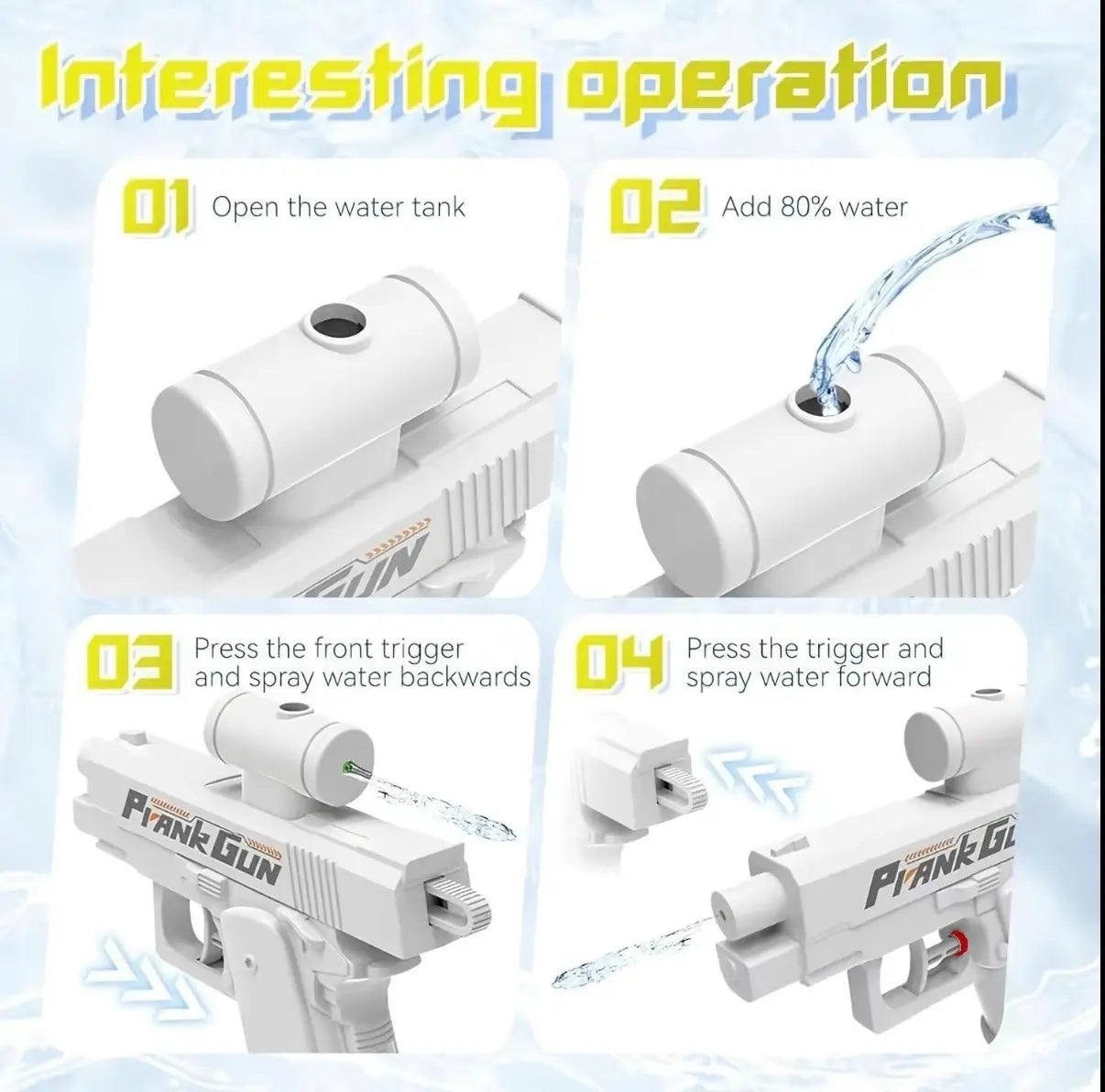 Prank Gun Toy, Creative Double-Sided Watergun, Water Cannon, Ideal for April Fools' Day &Easter Pranks, Fun Party Accessory, Perfect Giftidea, Waterblaster