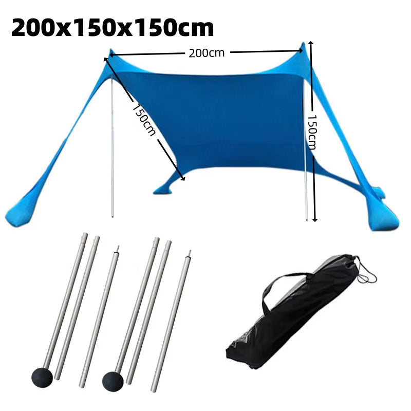 Beach Tent Sunshade Awning Ultralight Sun Shelter for Sea Outdoor UV Resistant Patio Shade Sun Awning for the Beach Sun Awning