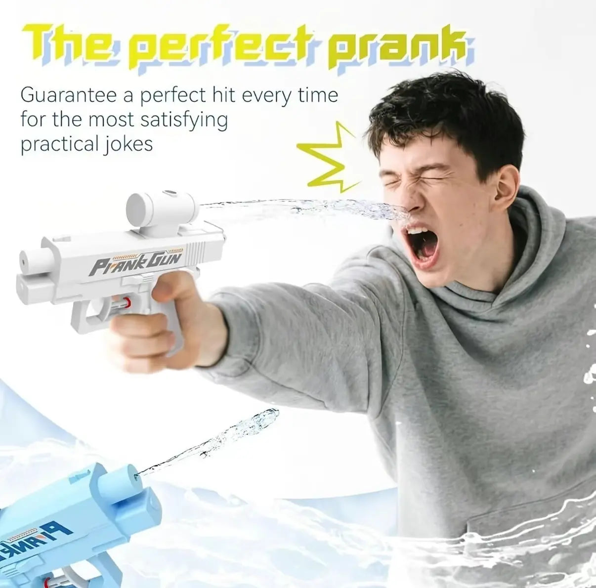 Prank Gun Toy, Creative Double-Sided Watergun, Water Cannon, Ideal for April Fools' Day &Easter Pranks, Fun Party Accessory, Perfect Giftidea, Waterblaster