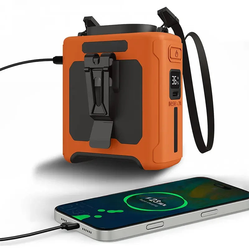 10000Mah Waist Fan Wearable Waist Fan 5-Speed Lightweight 40H Outdoor Hands-Free Cooling Work Site Travel Ooutdoor Long-Distance