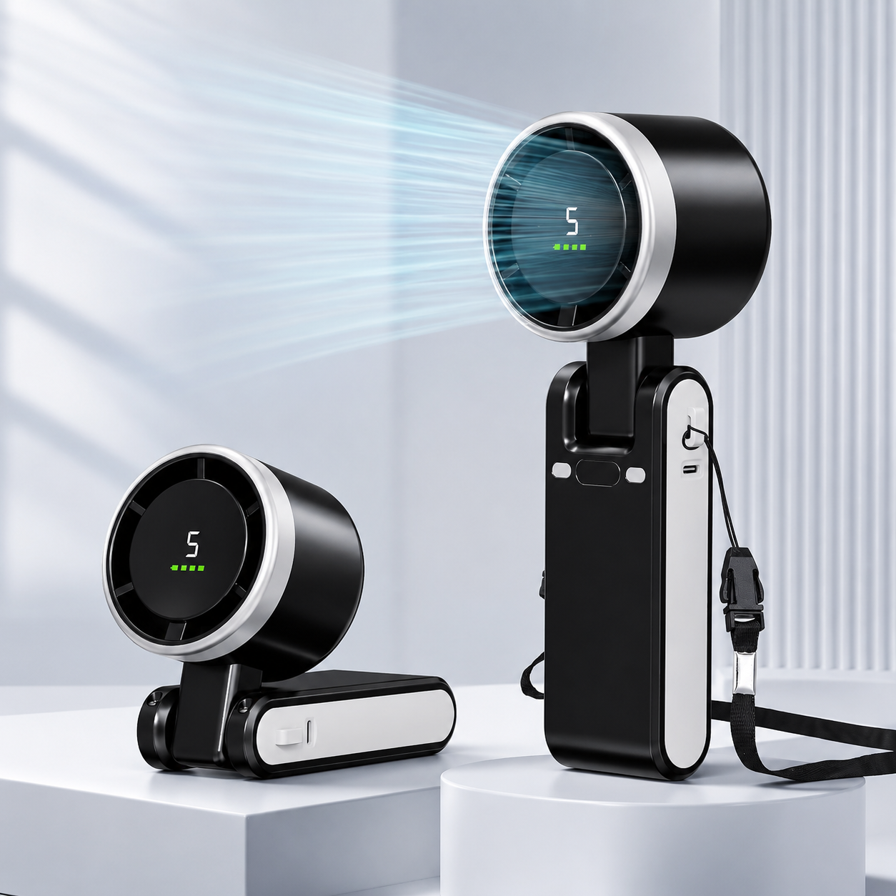 Ventilador Portátil Turbo 3 en 1 – Potencia, Diseño y Libertad