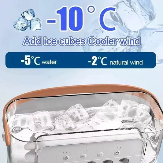 Ventilador Portátil 3 en 1 con Ventilación, Humidificador y Luz LED