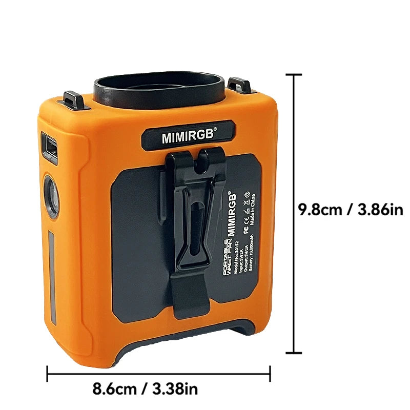 10000Mah Waist Fan Wearable Waist Fan 5-Speed Lightweight 40H Outdoor Hands-Free Cooling Work Site Travel Ooutdoor Long-Distance