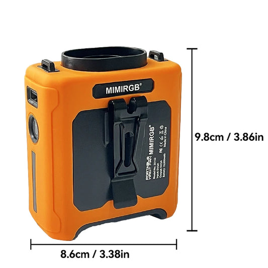 10000Mah Waist Fan Wearable Waist Fan 5-Speed Lightweight 40H Outdoor Hands-Free Cooling Work Site Travel Ooutdoor Long-Distance